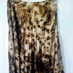 Silk Dana Buchman Animal Leopard Print Skirt Sz 2p